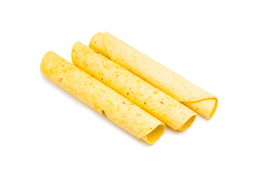 Mexican pita bread isolated on white