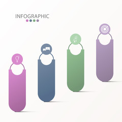 Infographic with 4 steps design for presentation or web