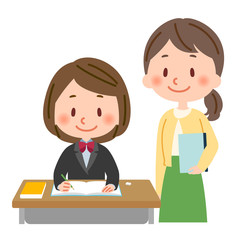 勉強　教師と生徒