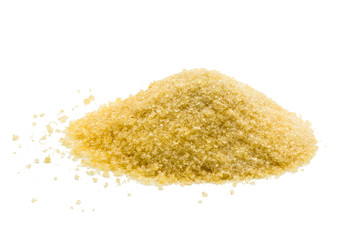 Gelatin powder and jelly on background