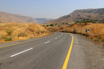 forest road in the mountains in the north of Israel