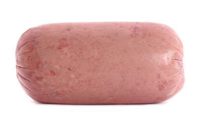 Traditional sausage salami isolated on white background