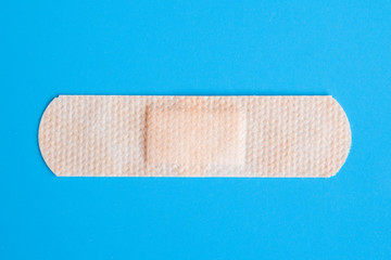 Medical supplies on blue background