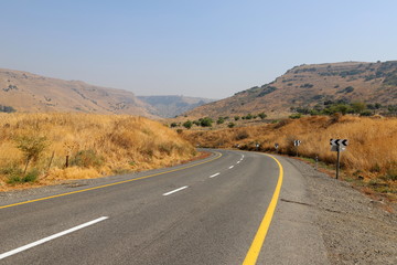 forest road in the mountains in the north of Israel