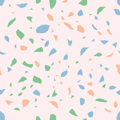 Terrazzo geometric texture. Seamless pattern with colorful splinters. Creative illustration for textile or book covers, manufacturing, wallpapers, print, gift wrap, flooring