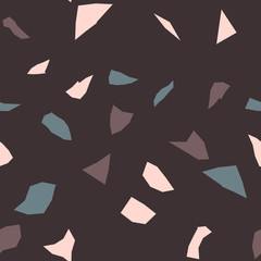 Terrazzo geometric texture. Seamless pattern with colorful splinters. Creative illustration for textile or book covers, manufacturing, wallpapers, print, gift wrap, flooring