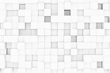 Abstract, modern tiled square cubes backwall background texture - 3D illustration