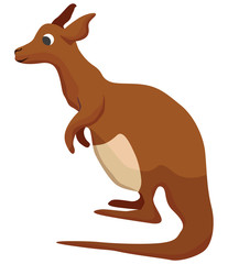 Cartoon kangaroo flat vector illustration