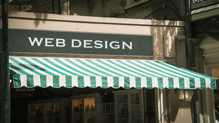 Fototapeta na wymiar Street Sign to Web Design