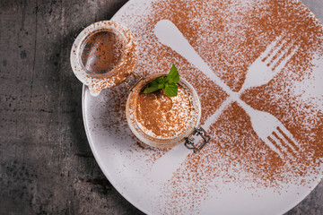 Tiramisu served in a jar