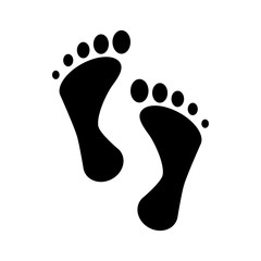 Fototapeta na wymiar Human step or foot prints. Vector icon or sign isolated on a white background