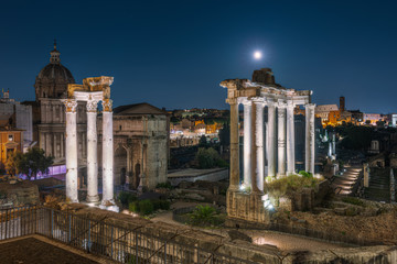 Naklejka premium Roman forum in Rome Italy