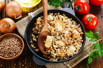 Buckwheat porridge with meat