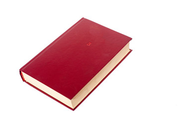 Blank red hardcover book isolated on white background with copy space