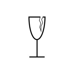 glass icon vector flat design