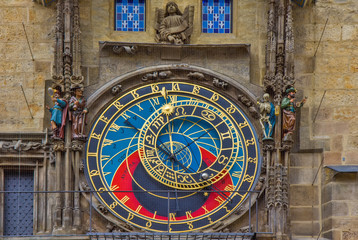 The Prague Astronomical Clock, or Prague Orloj in Prague