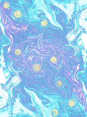 Fototapeta na wymiar Abstract seamless marbelized pattern for surface. Digital watercolor design. Gentle basic style.