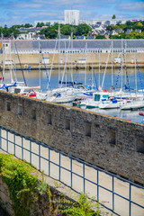 Sketches of the town of Konkarno. Brittany. France