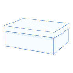 Vector Cartoon White Shoe Box