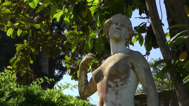 Sculpture of Freena in the park of Achilleion. Corfu Island, Greece