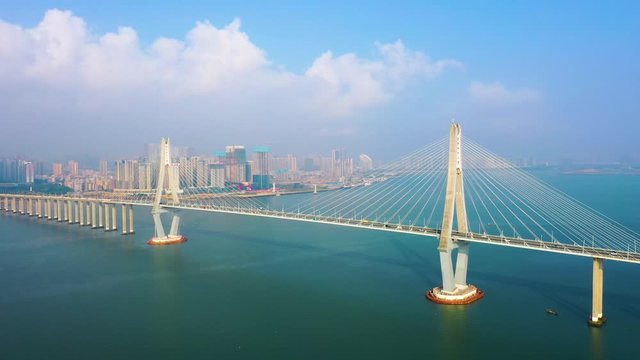 A seaside city view of Zhanjiang Bay, Guangdong, China