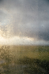 drops of water on windows glass