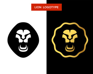 Lion logo set - vector illustration, emblem design on black and white background.