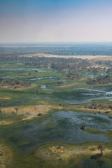 Fototapeta na wymiar Aerial view of the Okavango Delta