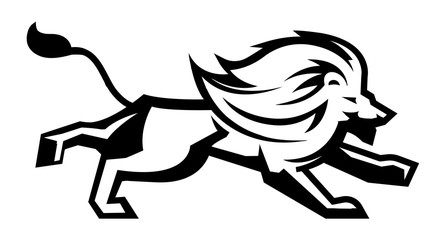 Running lion. Vector illustration.
