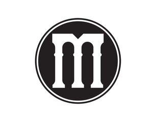 Pillar Logo Design. Letter M