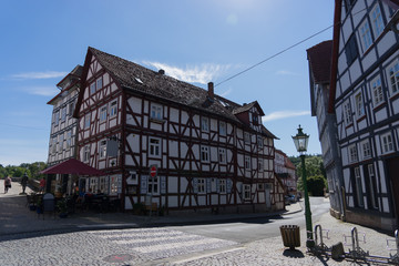 Fototapeta na wymiar Historische Fachwerkhäuser in Melsungen
