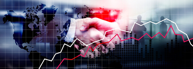 Financial Crysis Recession Economic concept Finance business. Handshake.