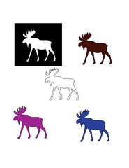 silhouettes of Moose