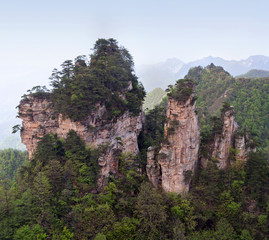 Fototapeta na wymiar Mountain view in Zhangjiajie National Forest Park in Hunan Province, China
