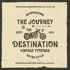 Vintage Handcrafted Font. Retro Typeface. Clean & Textured Versions Included. Vector