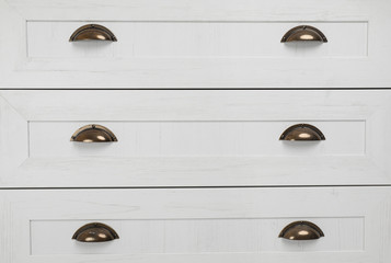 Modern chest of drawers, closeup. Furniture for wardrobe room