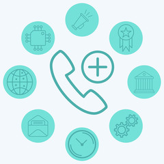 Emergency call vector icon sign symbol