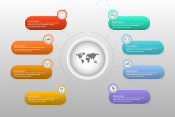 Timeline infographics design vector and marketing icons can be used for workflow layout, diagram, annual report, web design. Business concept with 6 options, processes.