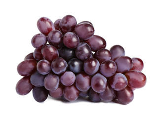 Fototapeta premium Bunch of fresh ripe juicy pink grapes isolated on white