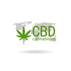 CBD icon, cannabis oil sign isolated on white background
