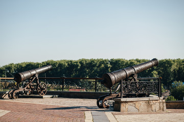 Old cast-iron cannon in Chernihiv, Ukraine, Chernigov