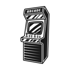 Arcade retro video game machine vector object - obrazy, fototapety, plakaty
