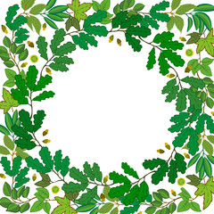 Seamless background with green leaves