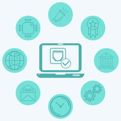 Ethernet port vector icon sign symbol