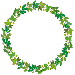 Seamless background with green leaves