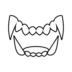 Isolated black and white drama White Fang icon