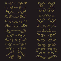 Set of hand drawn text dividers. For poster, card, banner, flyer. Vector illustration