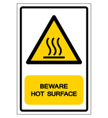 Beware Hot Surface Symbol Sign, Vector Illustration, Isolate On White Background Label .EPS10