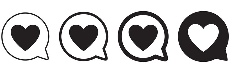 ICÔNE COEUR NOIR AVEC BULLE