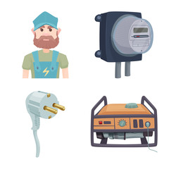 Isolated object of electricity and electric logo. Set of electricity and energy stock vector illustration.